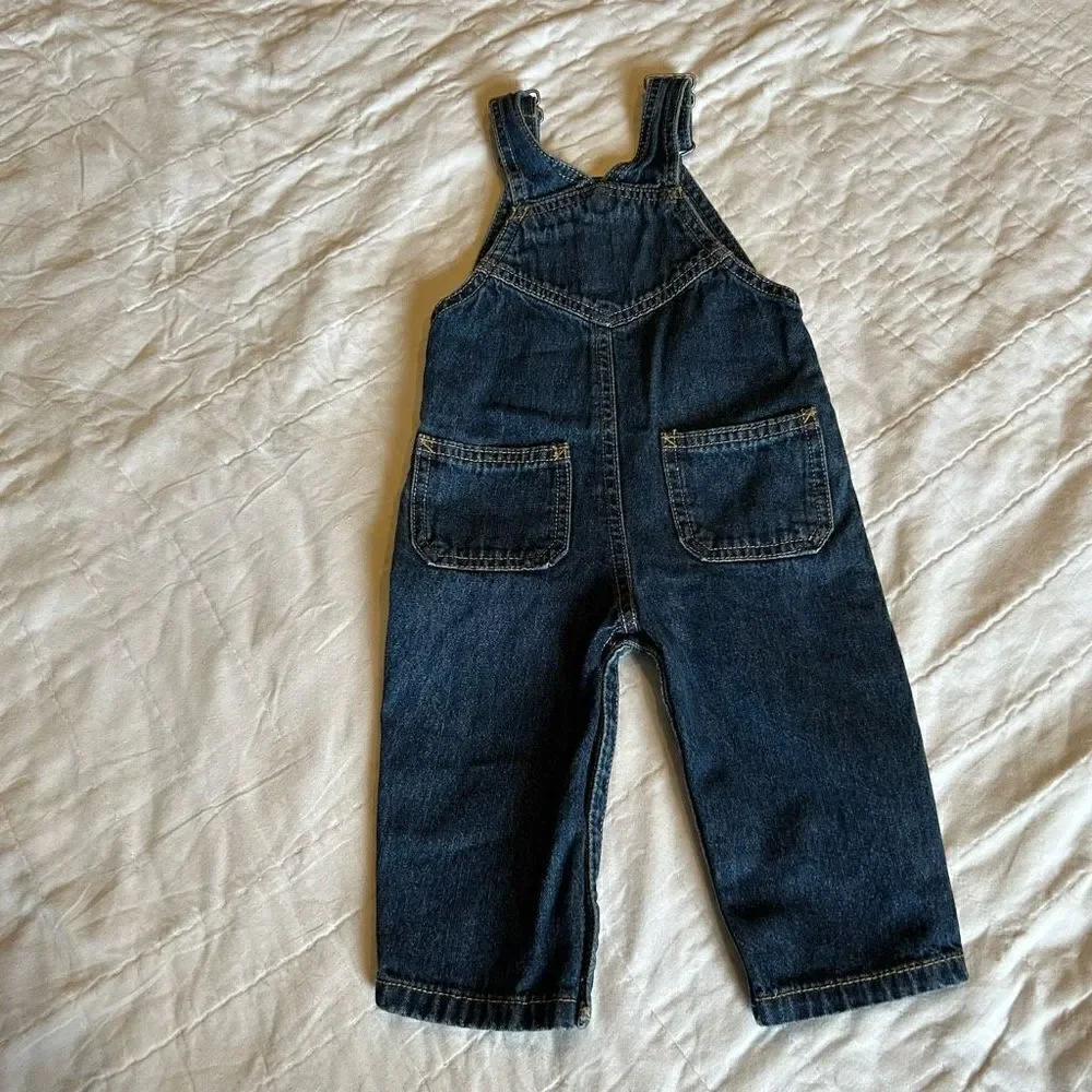 Carter’s I’m one Charming Little Guy overalls bibs 12M cotton